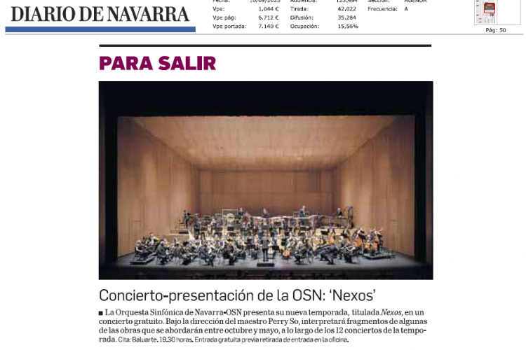 Fotografía del pantallazo de la noticia en la edición impresa del Diario de Navarra