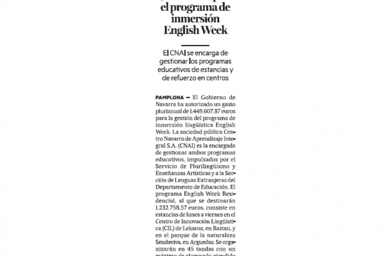 Fotografía del pantallazo de la noticia en la edición impresa del Diario de Noticias