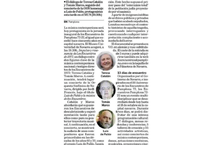 Fotografía del pantallazo de la noticia en la edición impresa del Diario de Navarra