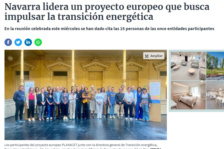 Fotografía del pantallazo de la noticia online de Diario de Navarra