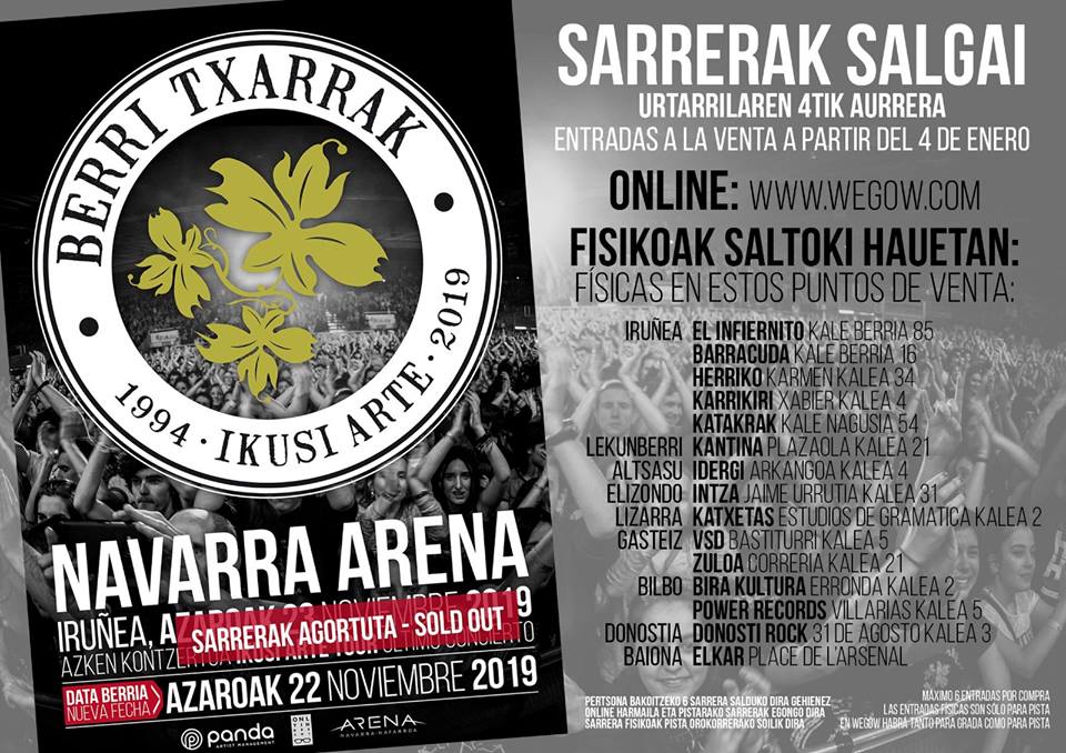 Cartel del concierto de Berri Txarrak
