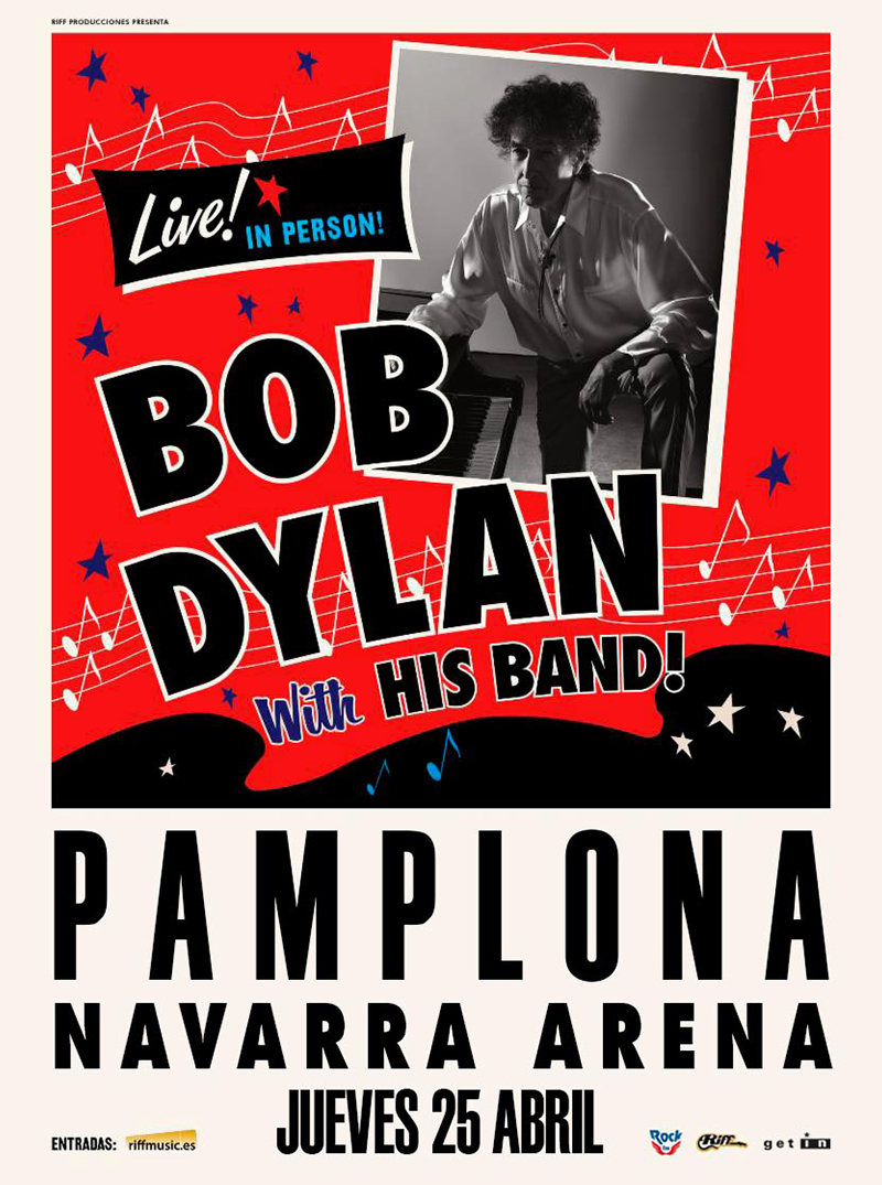 Cartel promocional del concierto de Bob Dylan