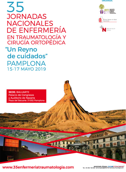 Cartel promocional de las 35 Jornadas Nacionales de Enfermería en Traumatología y Cirugía Ortopédica