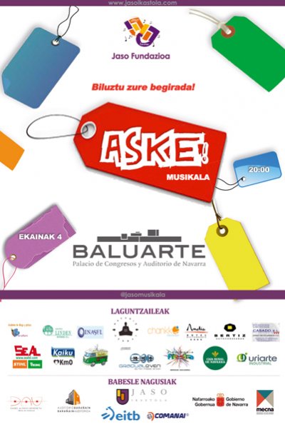Cartel promocional del musical «Aske!» de la Ikastola Jaso