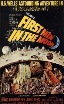 Cartel promocional de la película «La gran sorpresa» (First Men In The Moon, 1964)