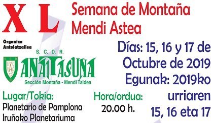 Cartel promocional de XL Semana de montaña - Anaitasuna