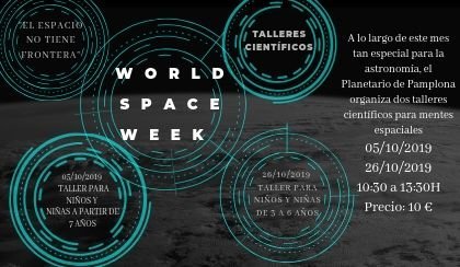 Cartel promocional del Taller Científico «El espacio no tiene fronteras»