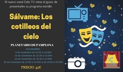 Cartel promocional de la VIII Edición de teatro «Sálvame: Los cotilleos del cielo»