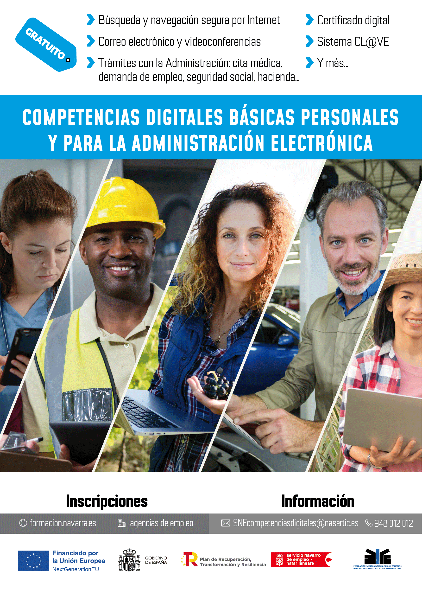 Fotografía del cartel anunciando los cursos