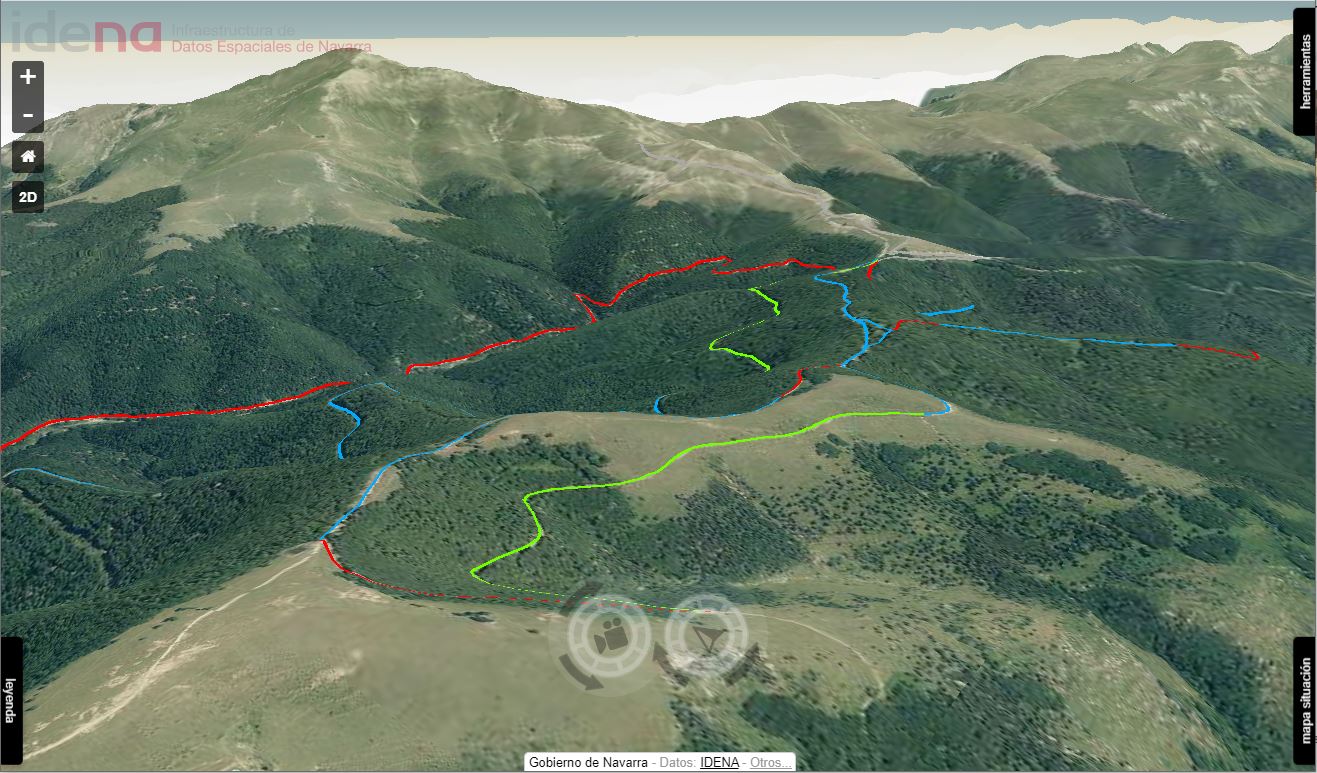 Fotografía de una vista 3D de varias pistas y recorridos