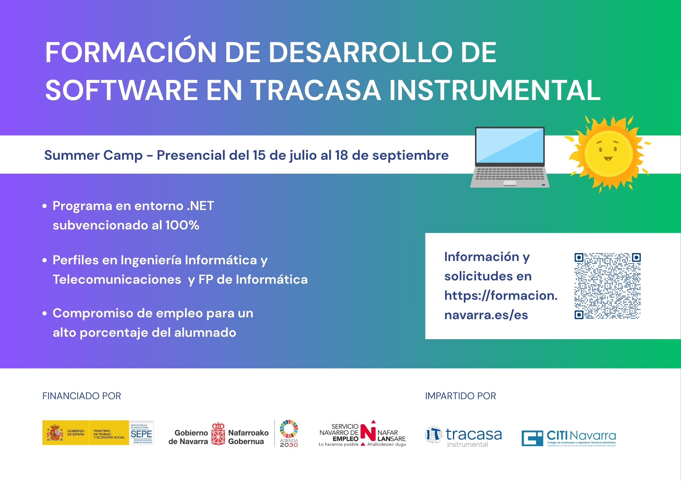 Fotografía del cartel promocional de la formación