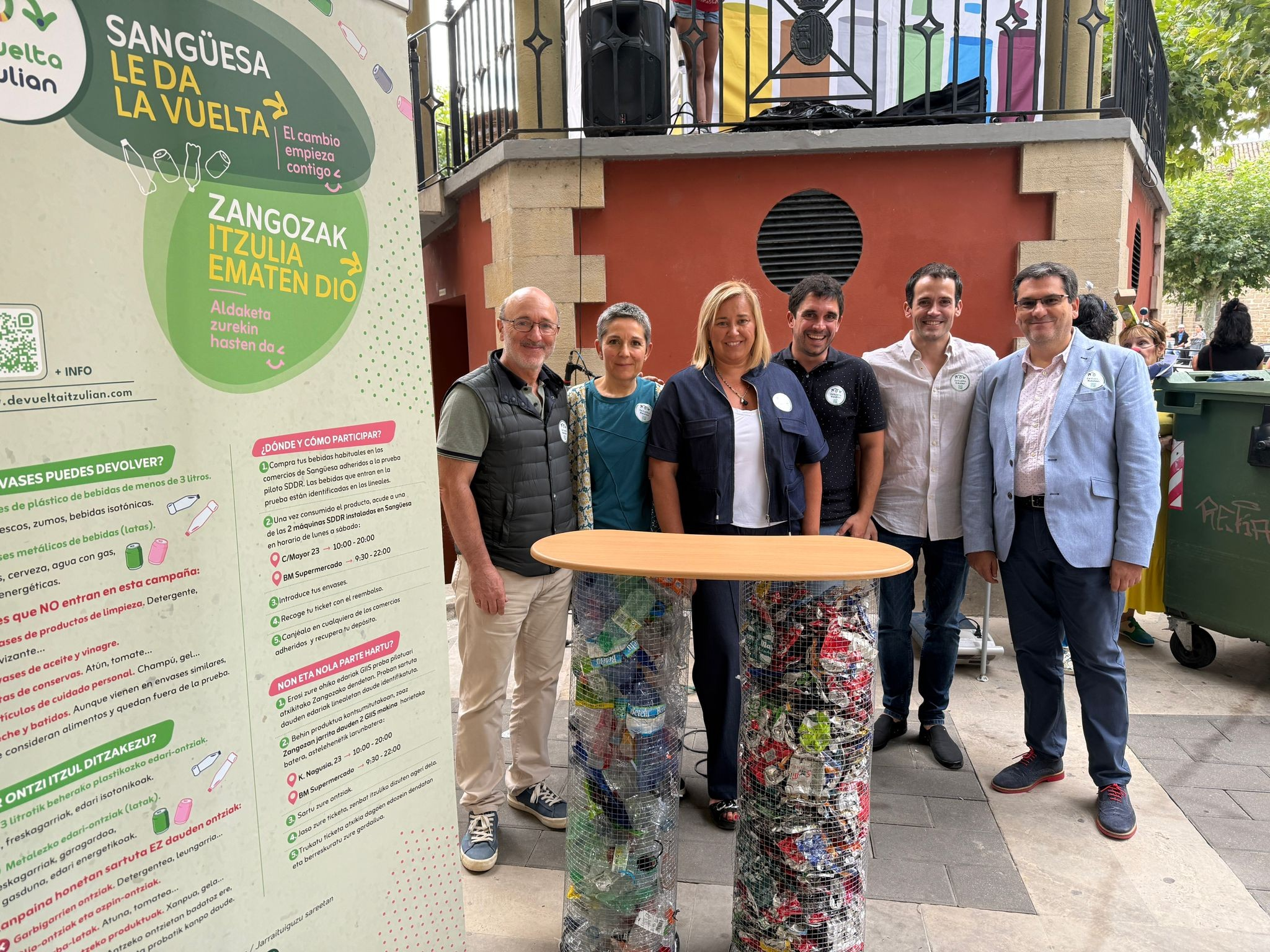 Fotografía del personal técnico de Medio Ambiente y de la Mancomunidad de Sangüesa