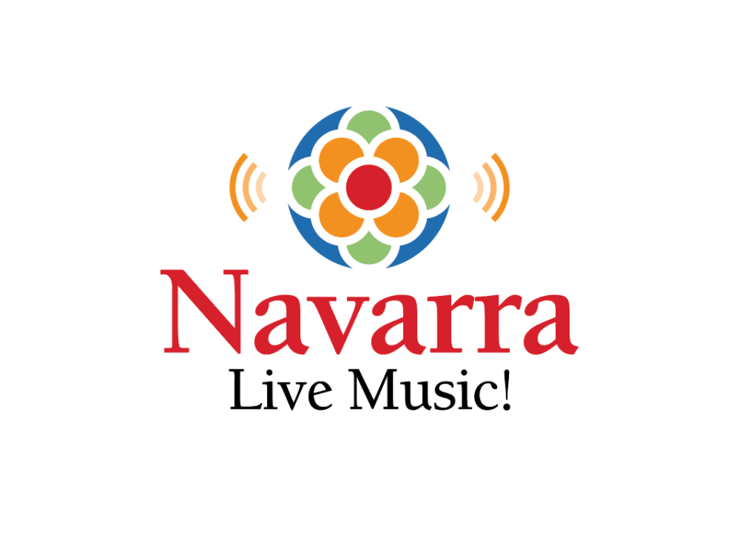 Fotografía del logotipo e la campaña con la palabra navarra en rojo y live music en negro