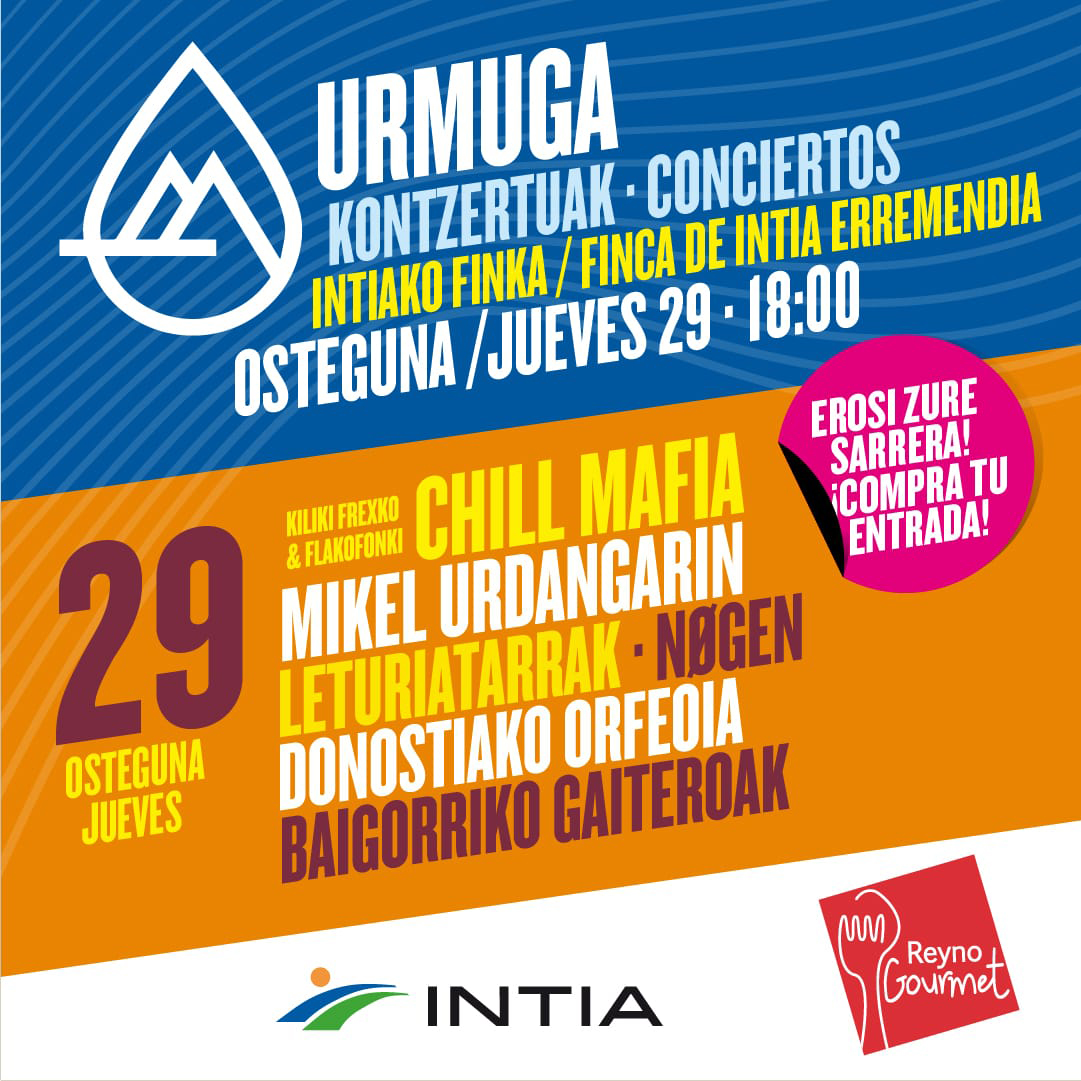 Cartel anunciador de los conciertos que tendrán lugar en el Festival Urmuga