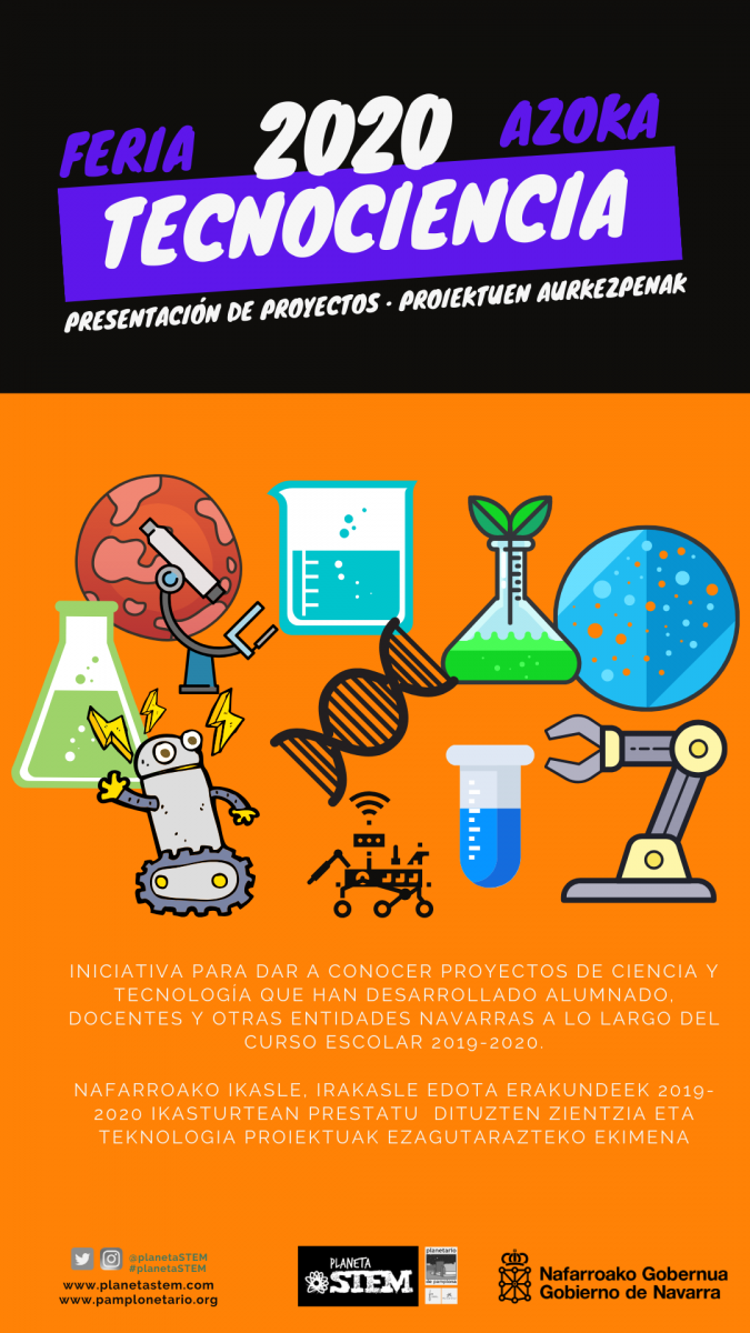 Debido a las circunstancias derivadas del COVID19 este año realizaremos la Feria Tecnociencia de una manera diferente, creando una «plaza virtual de proyectos».