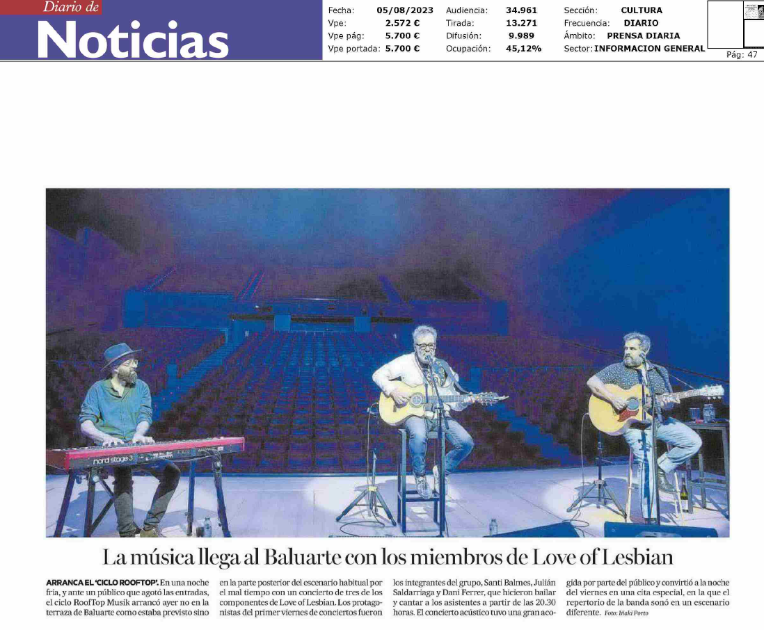 Fotografía del pantallazo de la noticia impresa de Diario de Noticias