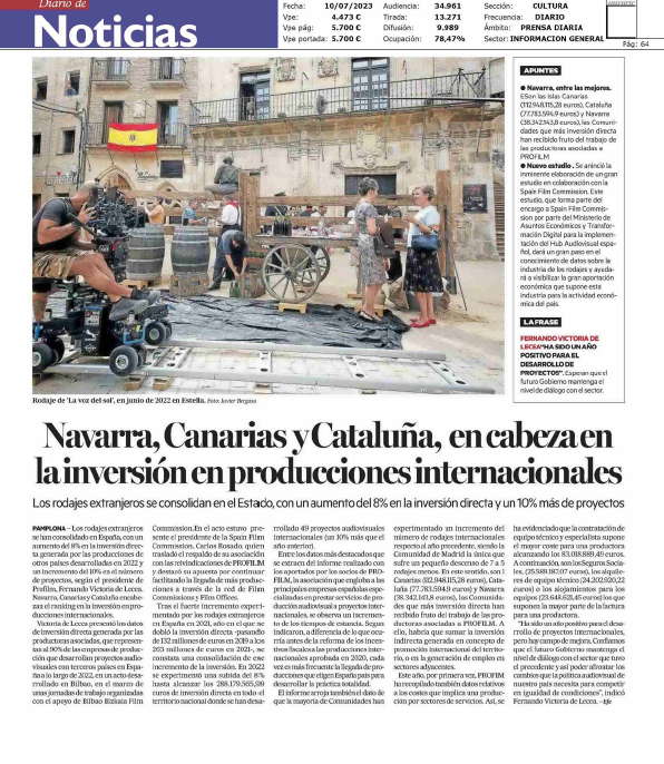 Fotografía del pantallazo de la noticia en la edición impresa de Diario de Noticias