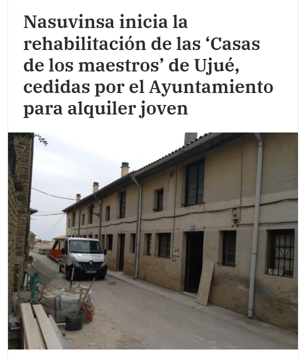 Fotogragía del pantallazo de la noticia en la edición online de Pamplona Actual