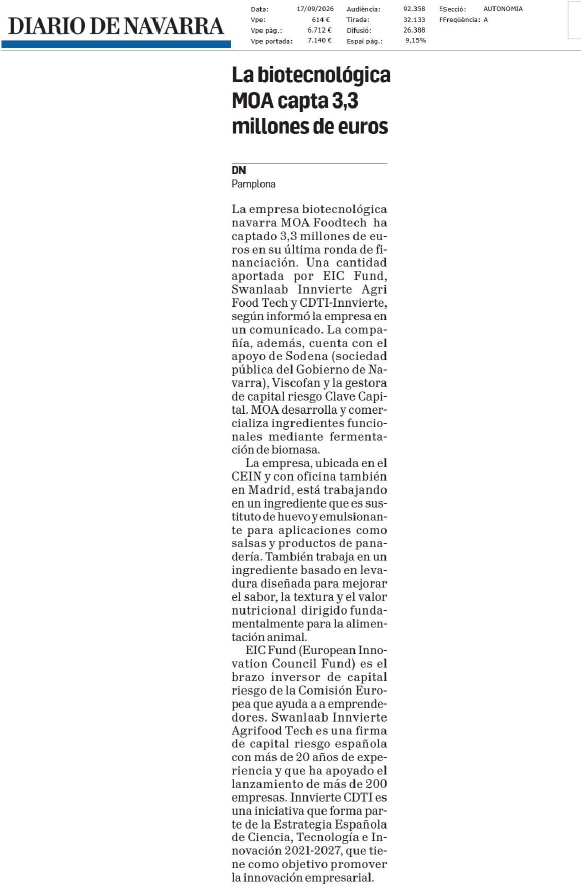 Fotografía del pantallazo de la noticia en la edición impresa de Diario de Navarra