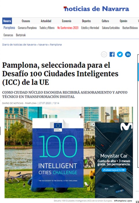 Pantallazo de la noticia recogida en Diario de Noticias