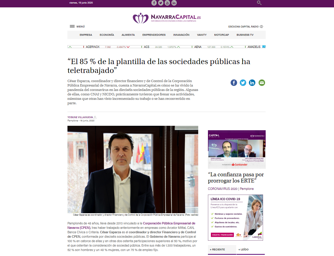 Entrevista en NavarraCapital.es a César Esparza