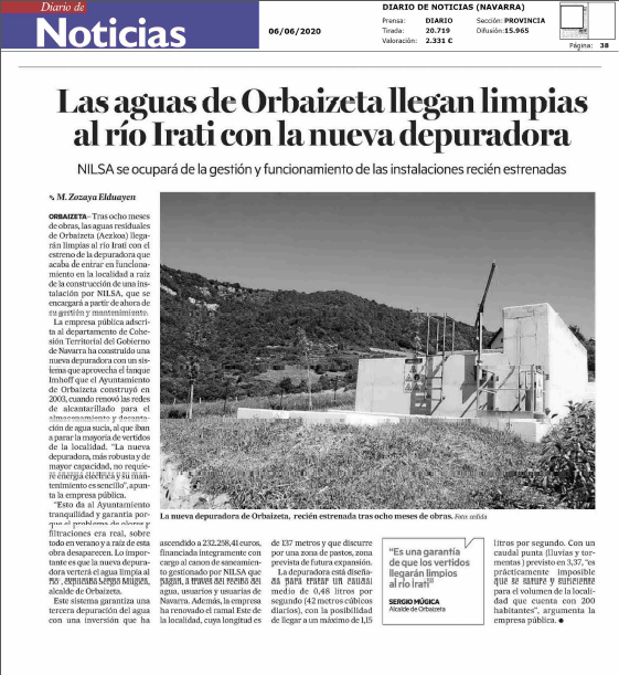 Fotografía de la noticia impresa