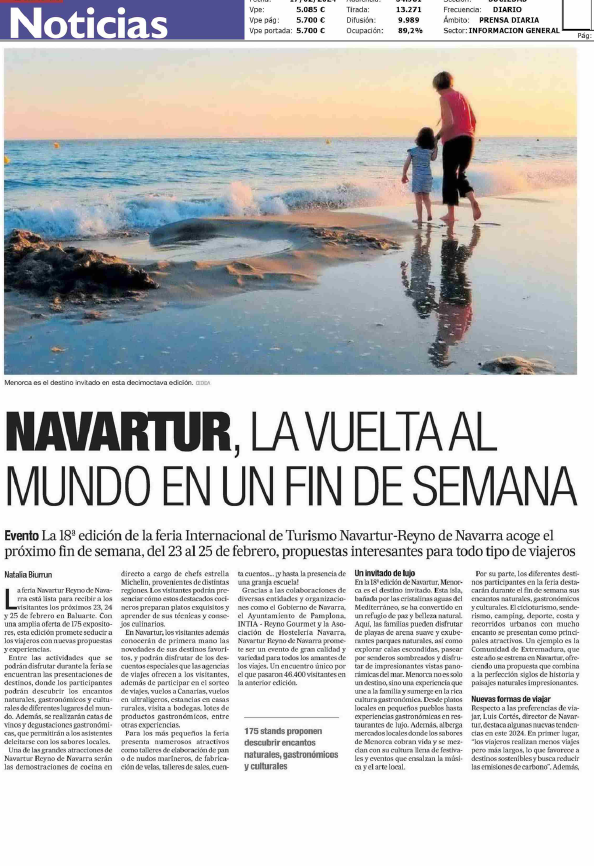 Fotografía del pantallazo de la noticia en la edición impresa del Diario de Noticias