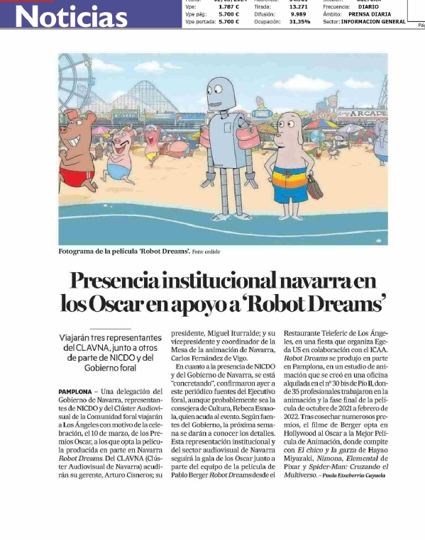 Fotografía del pantallazo de la noticia en la edición impresa del Diario de Noticias
