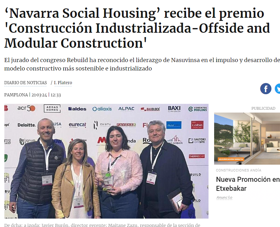 Fotografía del pantallazo de la noticia en la edición online del Diario de Noticias 