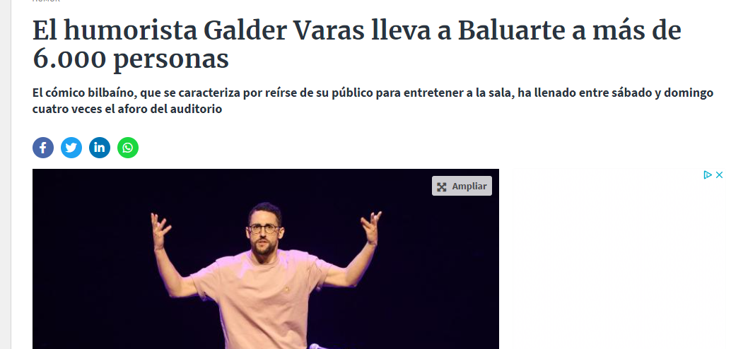Fotografía del pantallazo de la noticia en la edición online del Diario de Navarra