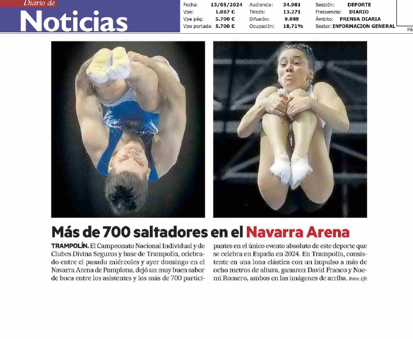 Fotografía del pantallazo de la noticia en la edición impresa del Diario de Noticias