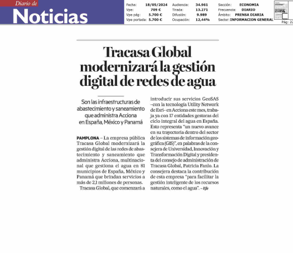 Fotografía del pantallazo de la noticia en la edición impresa de Diario de Noticias 
