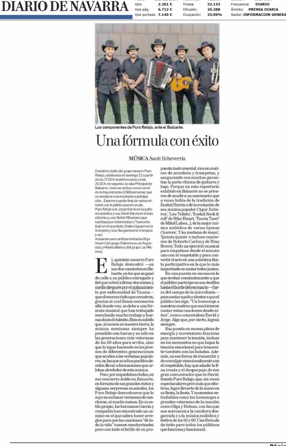 Fotografía del pantallazo de la noticia en la edición impresa de Diario de Navarra