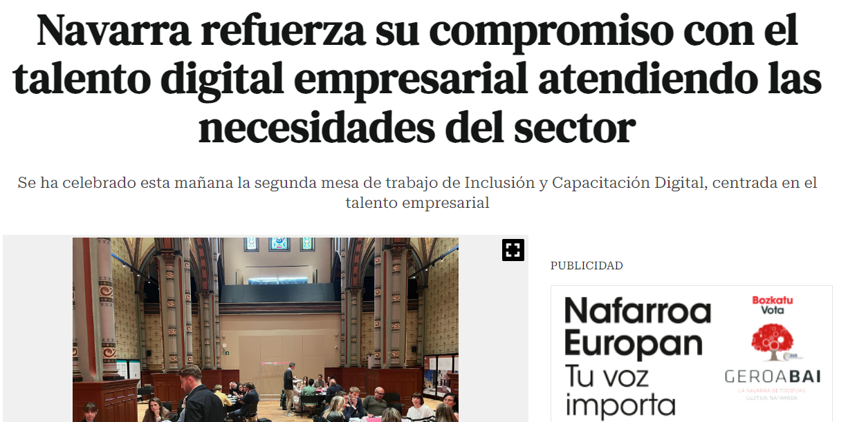 Fotografía del pantallazo de la noticia online en Pamplona Actual 