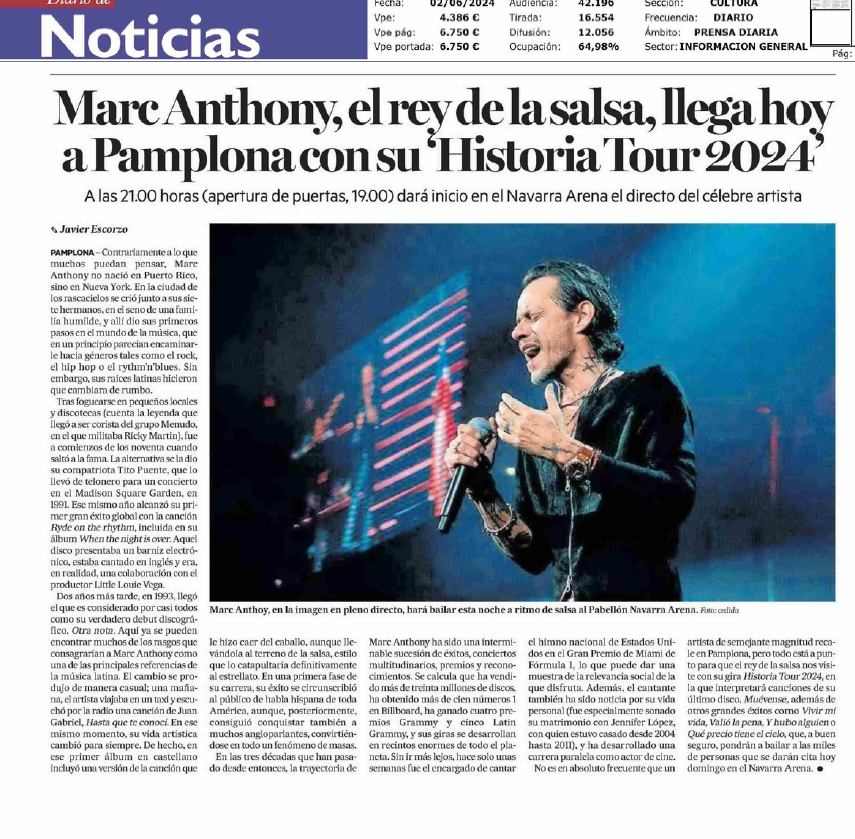 Fotografía del pantallazo de la noticia impresa en Diario de Noticias