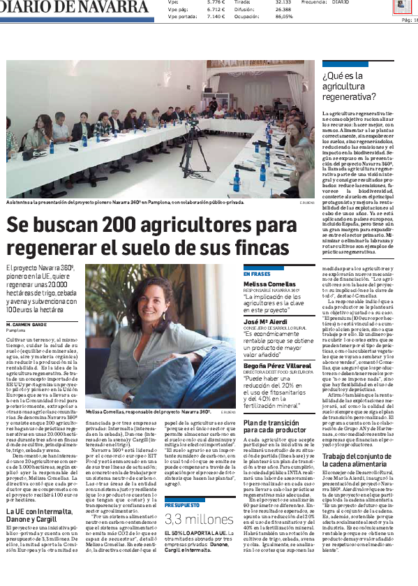 Fotografía del pantallazo de la noticia impresa en Diario de Navarra