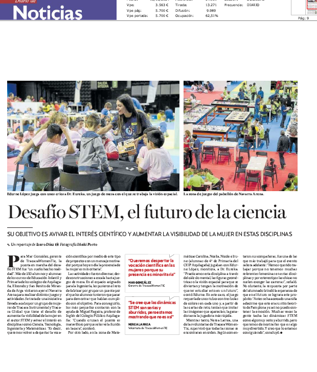 Fotografía del pantallazo de la noticia impresa en Diario de Noticias