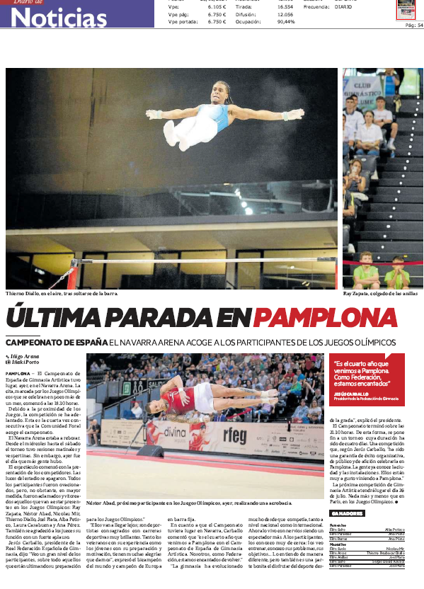 Fotografía del pantallazo de la noticia en la edición impresa de Diario de Noticias