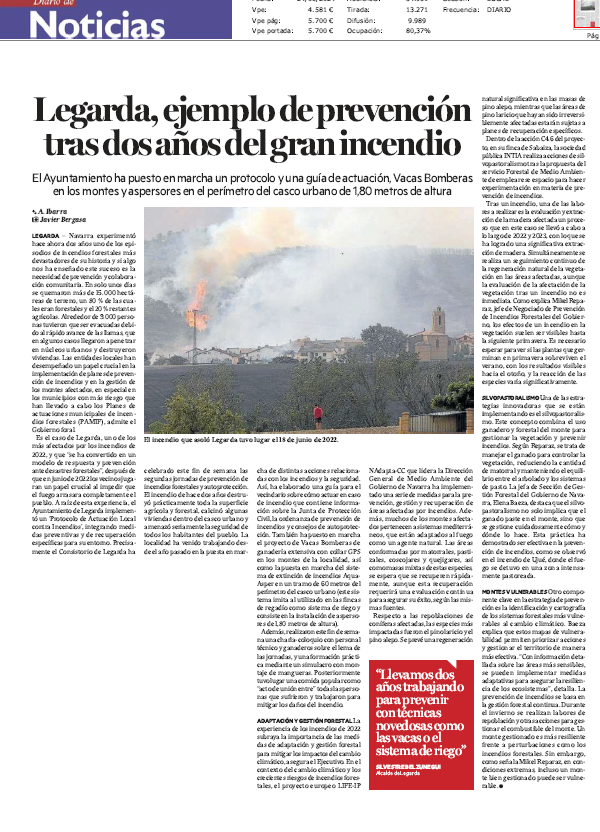 Fotografía del pantallazo de la noticia en la edición impresa de Diario de Noticias