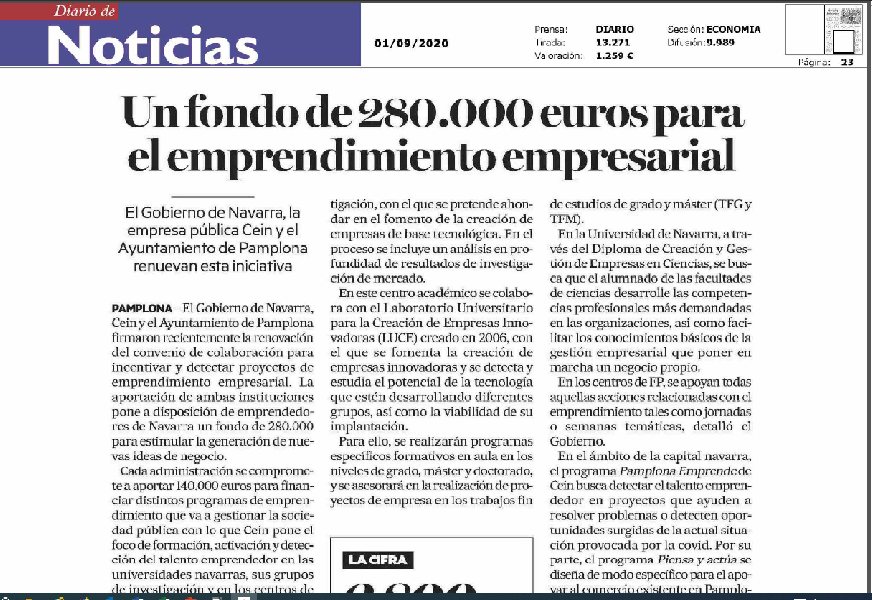 Noticia en la edición impresa