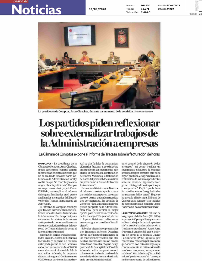 Noticia en la edición impresa del Diario de Navarra