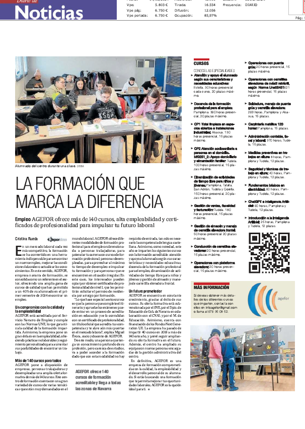 Fotografía del pantallazo de la noticia en la edición digital de Diario de Noticias
