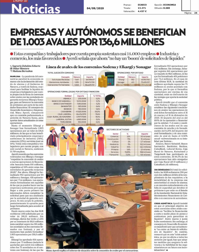 Noticia en la edición impresa del Diario de Noticias