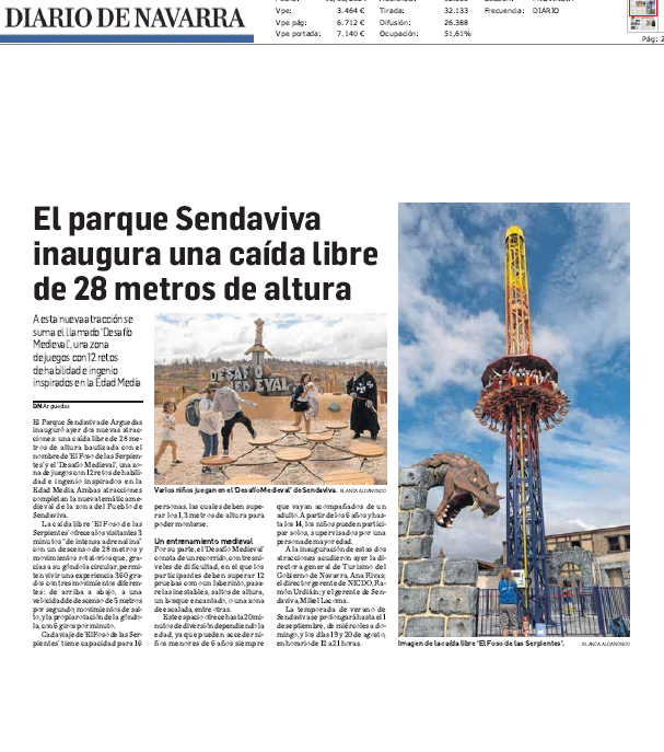 Fotografía del pantallazo de la noticia en la edición impresa de Diario de Navarra