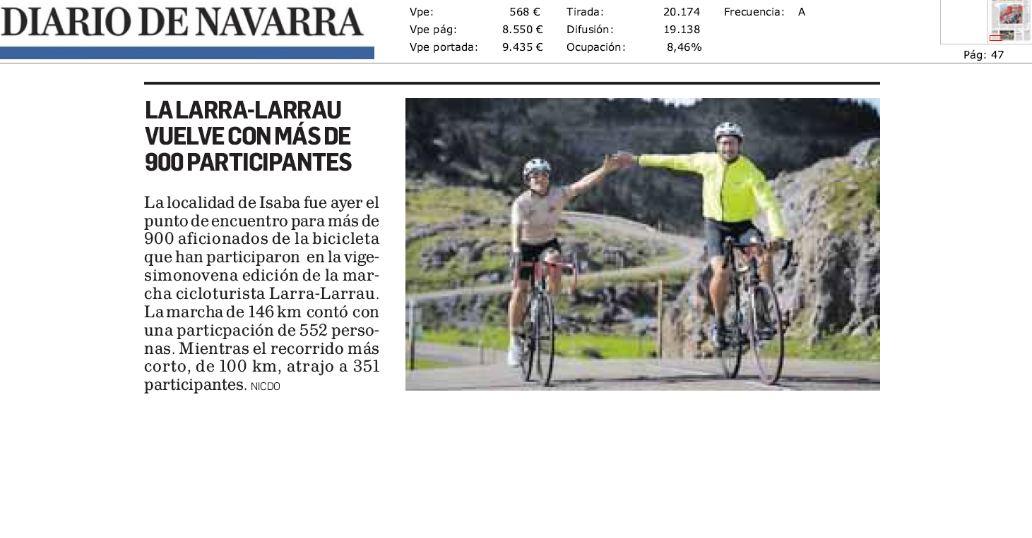 Fotografía del pantallazo de la noticia en la edición impresa de Diario de Noticias