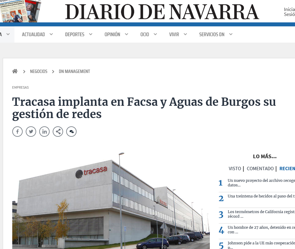 Noticia en Diario de Navarra digital