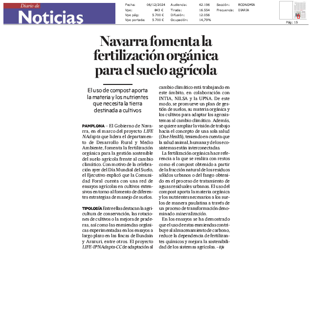 Fotografía del pantallazo de la noticia en la edición impresa de Diario de Noticias