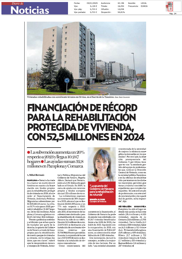 Fotografía del pantallazo de la noticia en la edición impresa de Diario de Noticias 