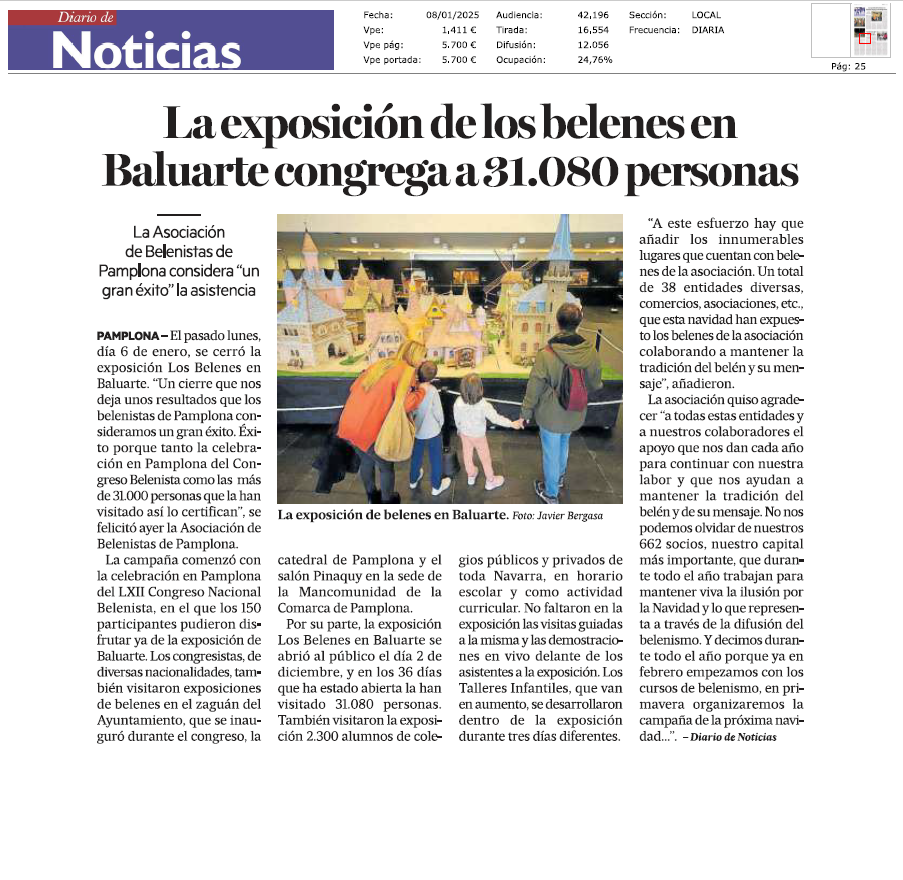 Fotografía del pantallazo de la noticia en la edición impresa de Diario de Noticias 