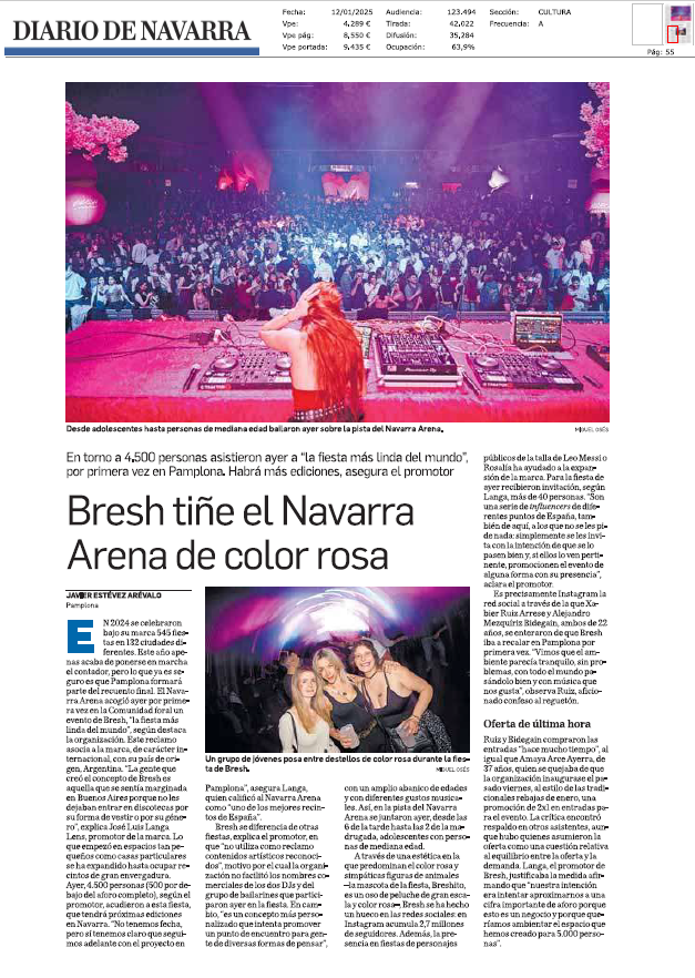 Fotografía del pantallazo de la noticia en la edición impresa de Diario de Navarra             rra